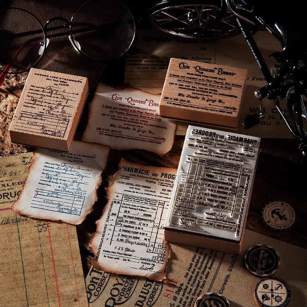 Винтажная марка для билета в Атлантик DIY Деревянные и резиновые штампы