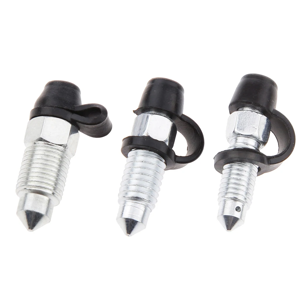 3 x Steel Brake Caliper M8 M10 M7 Bleed Screw Nipple for Motorcycle