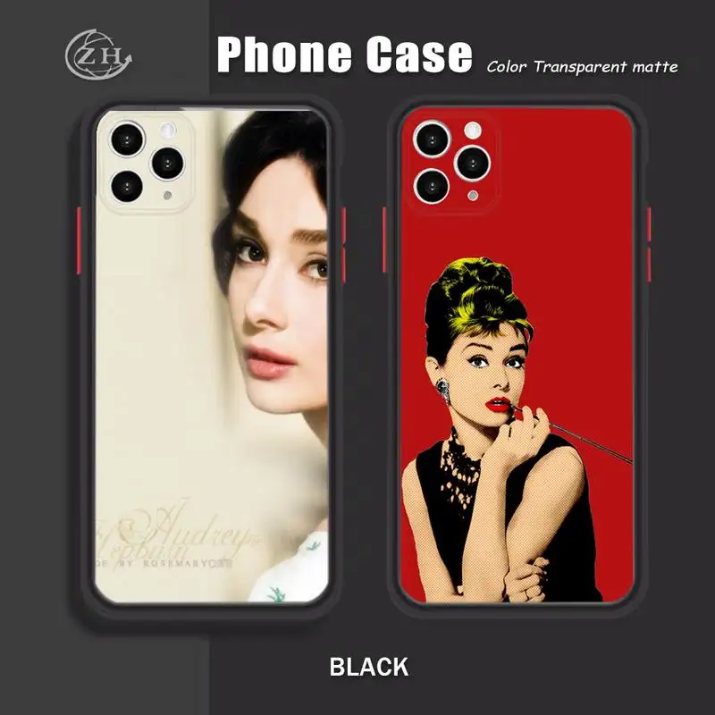 

Audrey Hepburn Phone Case For IPhone 12 11 Pro Max X XR XS Max 7 8 Plus Candy Color Cover Case