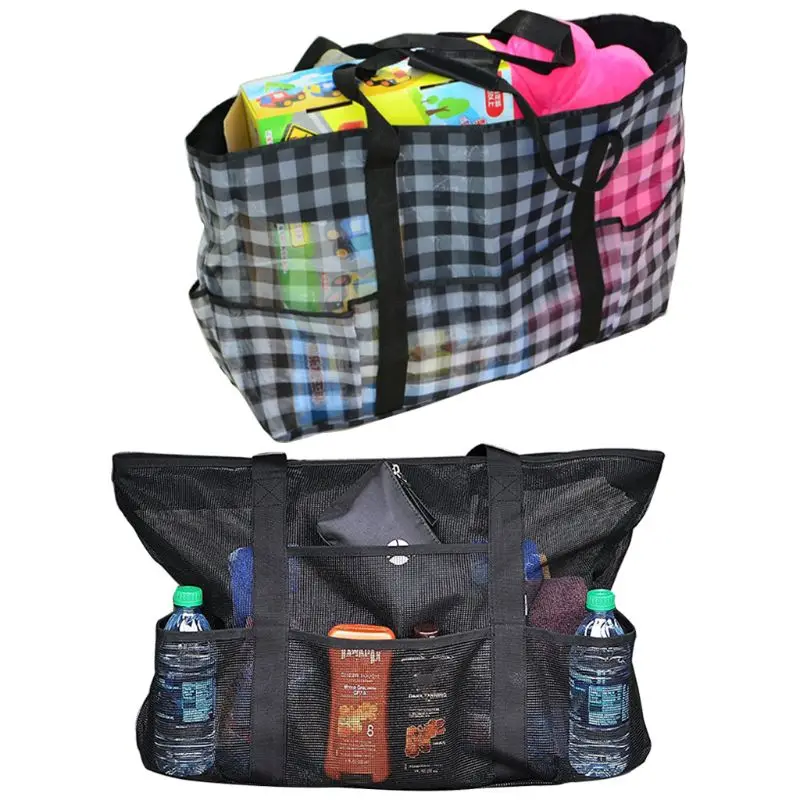 Большой емкости сетки пляжные сумки для бассейна негабаритных сумка полотенца