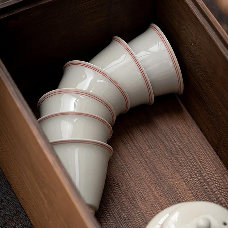

Tea Cup Tea Cup Kung Fu Tea Set Hand Painted Double Line Master Cup Home Tea Ceremony Personal Small Size Tea Cup Bowls