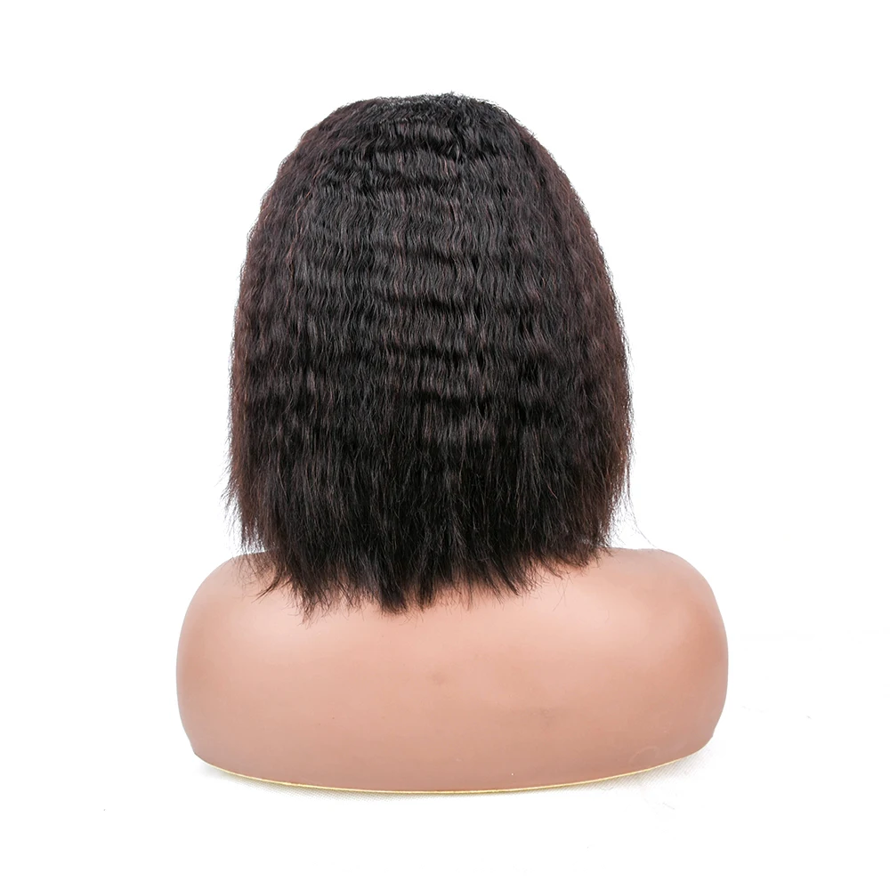 

Alidiamond Kinky Straight Bob Wig Lace Front Human Hair Wigs For Women Brazilian Blow Out Deep Lace Human Hair Wigs