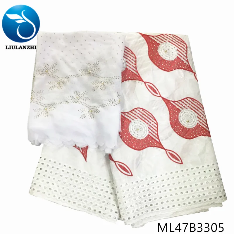 

LIULANZHI Bazin lace fabrics white embroidery bazin riche with stones for dress Hot sale african riche brocade 7yards ML47B33