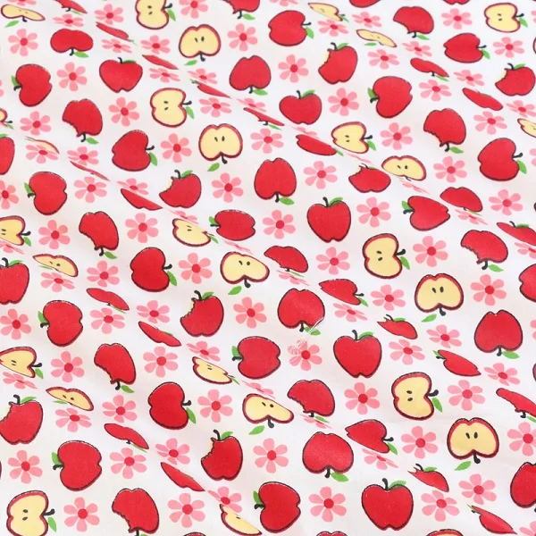 50x80cm red Детская Хлопковая Лоскутная Ткань с принтом яблока, хлопковая саржевая ткань, шитье "сделай сам", материал для детей и малышей - Цвет: 50x80cm red