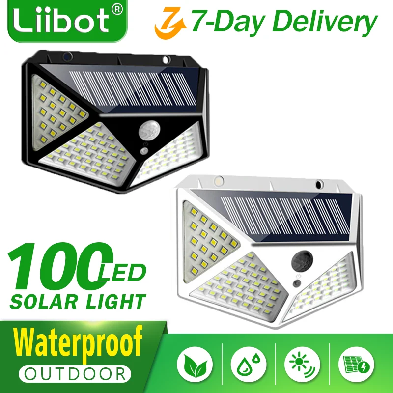 

100LED Solar Light Outdoor LED Motion Sensor Waterproof Wall Lamp Garden Decoration Street Lights Solar Powered Yard Lamp 2/4PCS