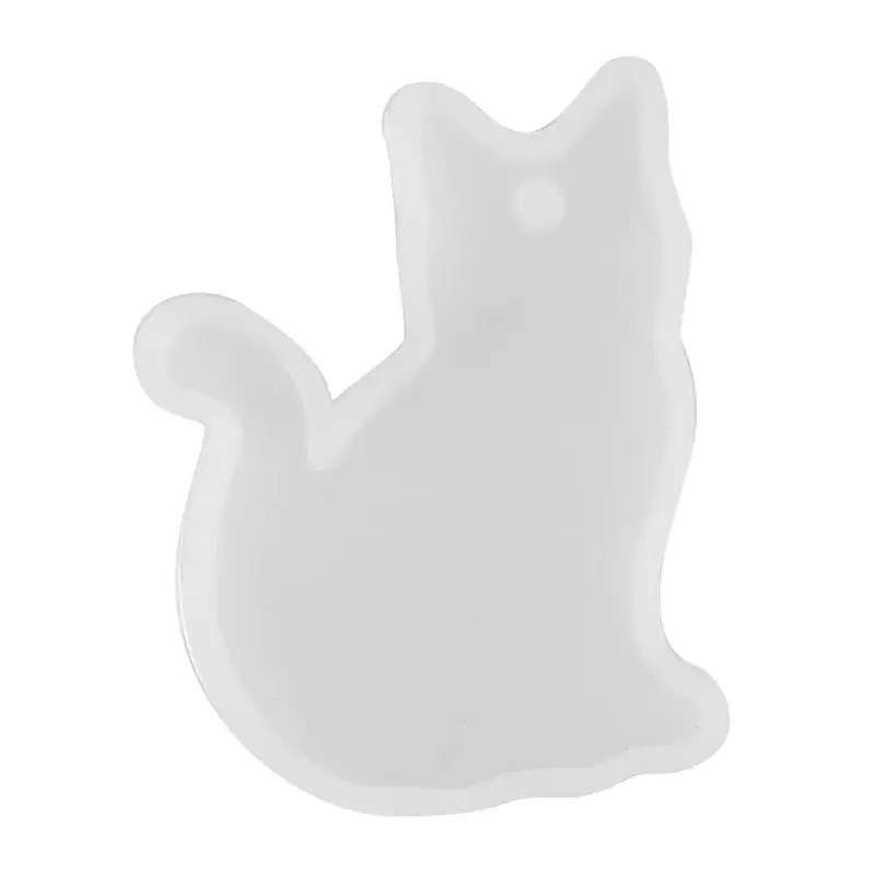 Cat DIY Кролик кошка силиконовые смолы формы животных кулон ожерелье ювелирные изделия плесень инструменты кулон ремесла детский подарок - Цвет: Cat