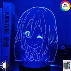 3d лампа Аниме K on Yui Hirasawa для спальни, декоративсветильник, детский подарок на день рождения, декор для детской комнаты, манга K на светильник