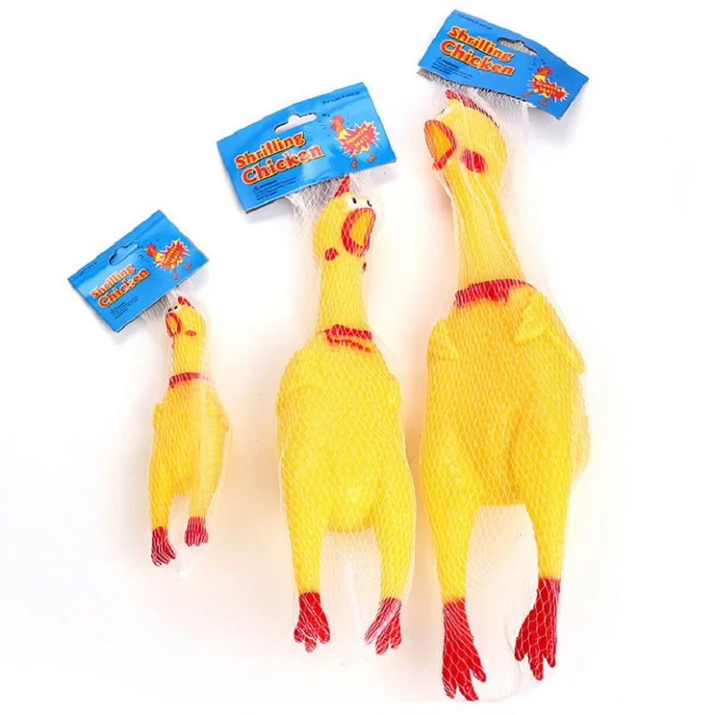 Кричащая курица сжимаемая звуковая игрушка 17 см 30 40 для домашних животных