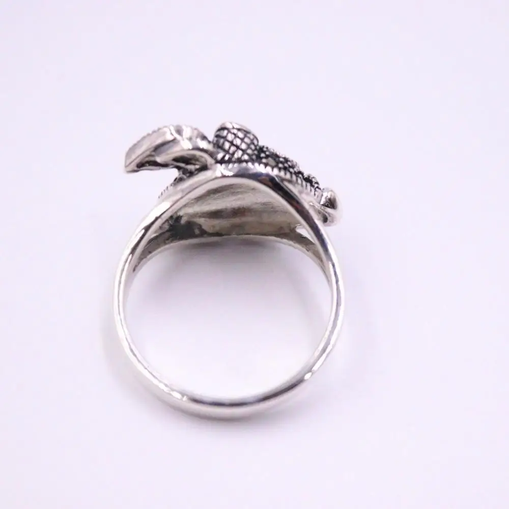 Чистого серебра 925 пробы Серебряное кольцо Ширина 14 мм марказит инкрустация