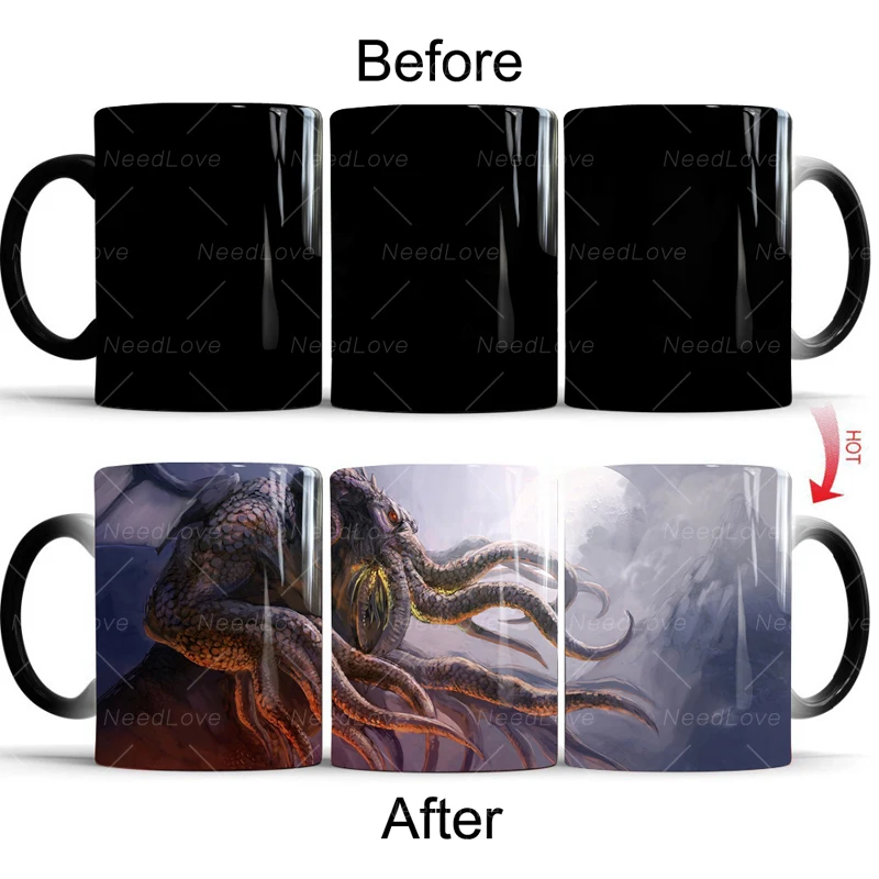 

Cthulhu стильная Термочувствительная меняющая цвет кружка для кофе и чая чашка лучший подарок для ваших друзей