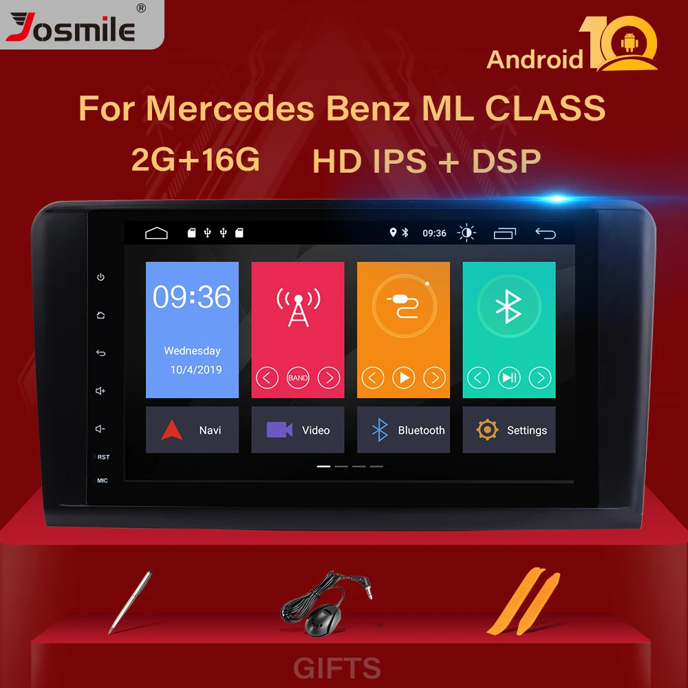 Автомобильный мультимедийный плеер IPS 2Din Android 10 для Mercedes Benz CLASS ML W164 X164 ML350 ML300GL500 ML320