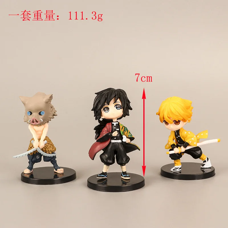

6Pcs/Set Demon Slayer Cosplay Figure Anime Figure Nidou Tanjiro Model Toy Capsule Toy Doll Cake Decoration Gifts for Children
