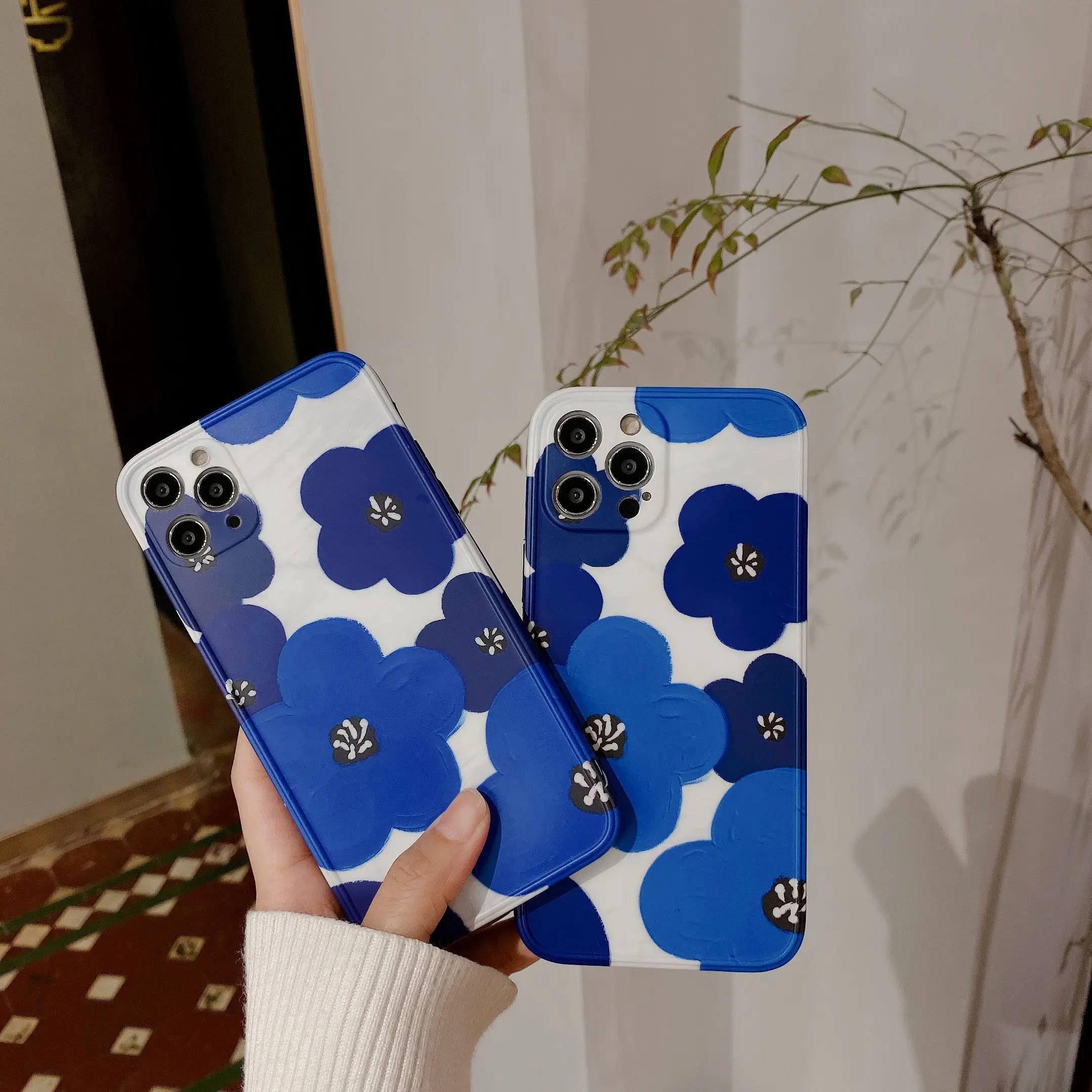 

Convex edge Oil Painting Phone Cases for HUAWEI P30 P40 pro Mate30Pro Mate 40pro 2021 Chain Soft Protective Cover Flower