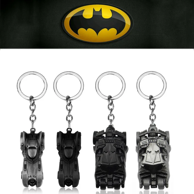 

Marvel Legends Batman Batmobile Metal Keychain Anime Figure Avengers Superhero Men Car Backpack Pendant Model Toys for Children