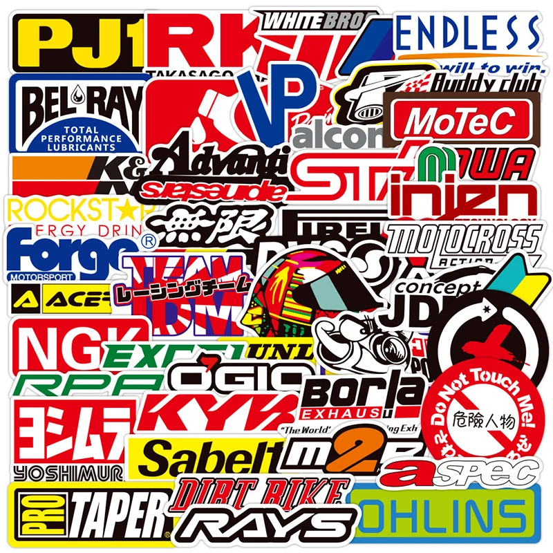 

10/30/50Pcs JDM Racing Car Modification Graffiti Waterproof Stickers Motorcycle Bicycle Helmet Motor Laptop Sticker Kid Toys