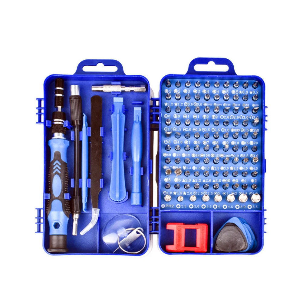 

115 in 1 Screwdriver Set of Screw Driver Bit Set Multi-function Precision Mobile Phone Repair Device Hand Tools Torx Hex Blue