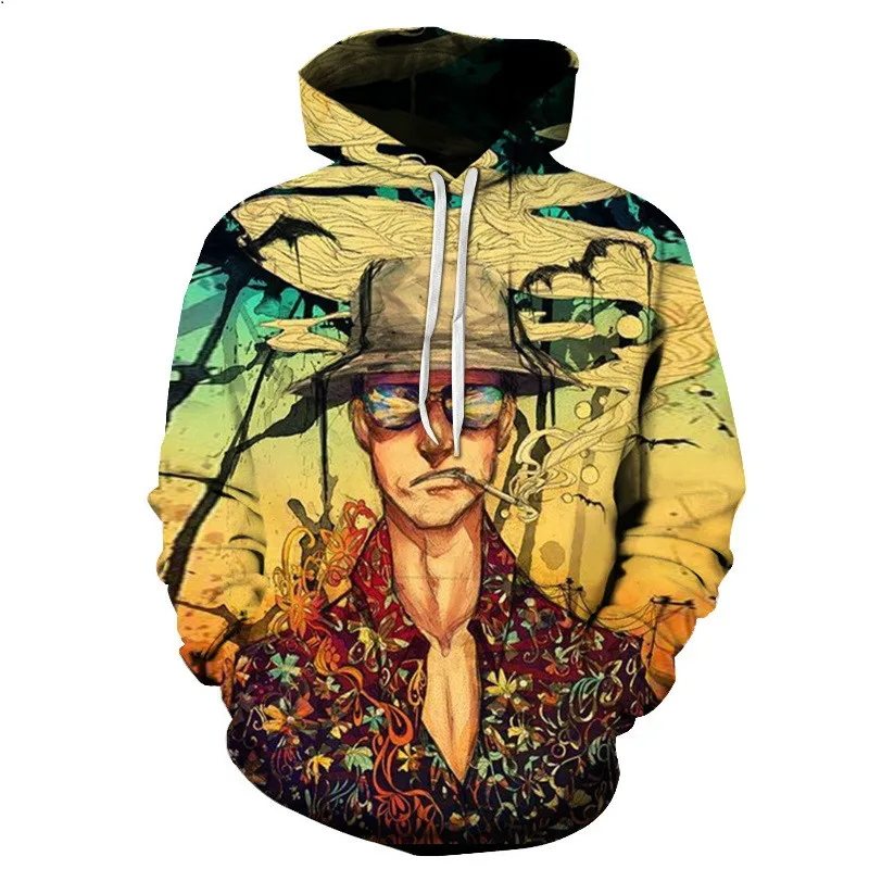

2021 New Men's Hoodie Men's Black 3D Anime Large Size Hoodie Sportswear Casual Style, Hot Sale