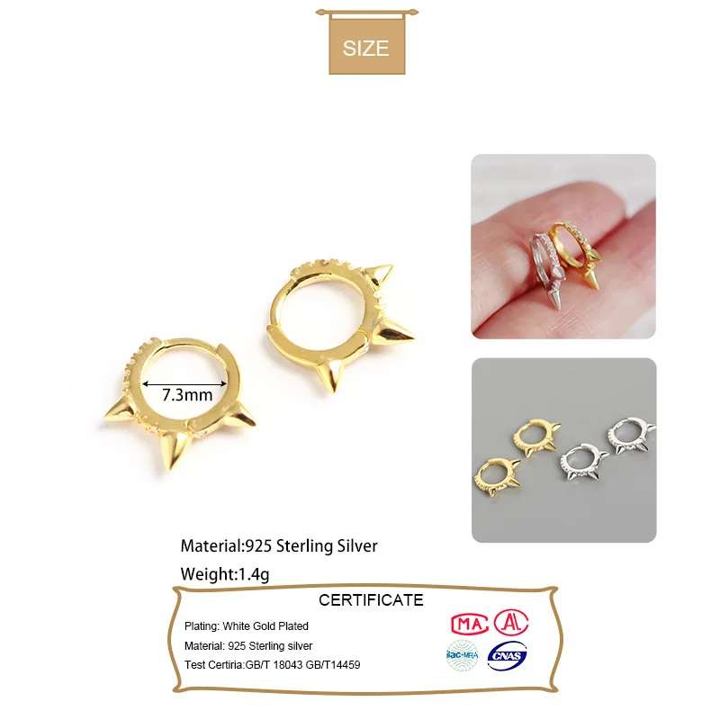 Trustdavis минималистичные серебряные серьги-кольца в стиле панк с заклепками и