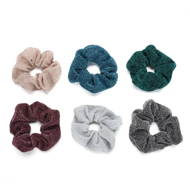 Эластичная ткань блестящие женские резинки для волос элегантные ободки девочек