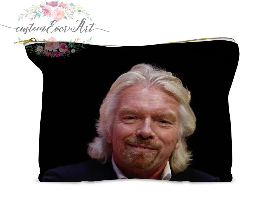 

Richard Branson cosmetic bag personalized small makeup bag funny makeup organizer toiletry bag zipper pouch