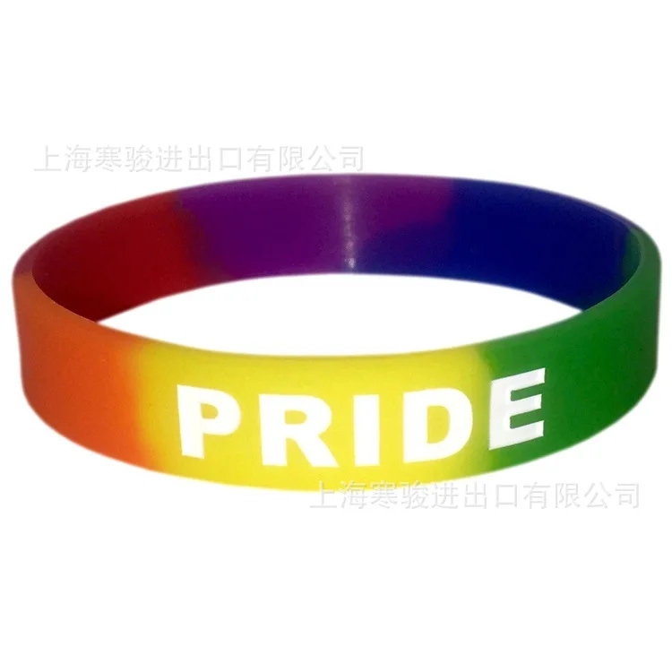 10 стилей Gay Pride стеклянный силиконовый резиновый браслет Радужный Флаг украшения
