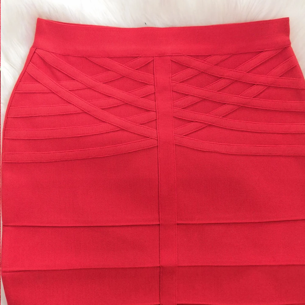 Женские юбки до колена красные однотонные бандажные Клубные вечерние на молнии