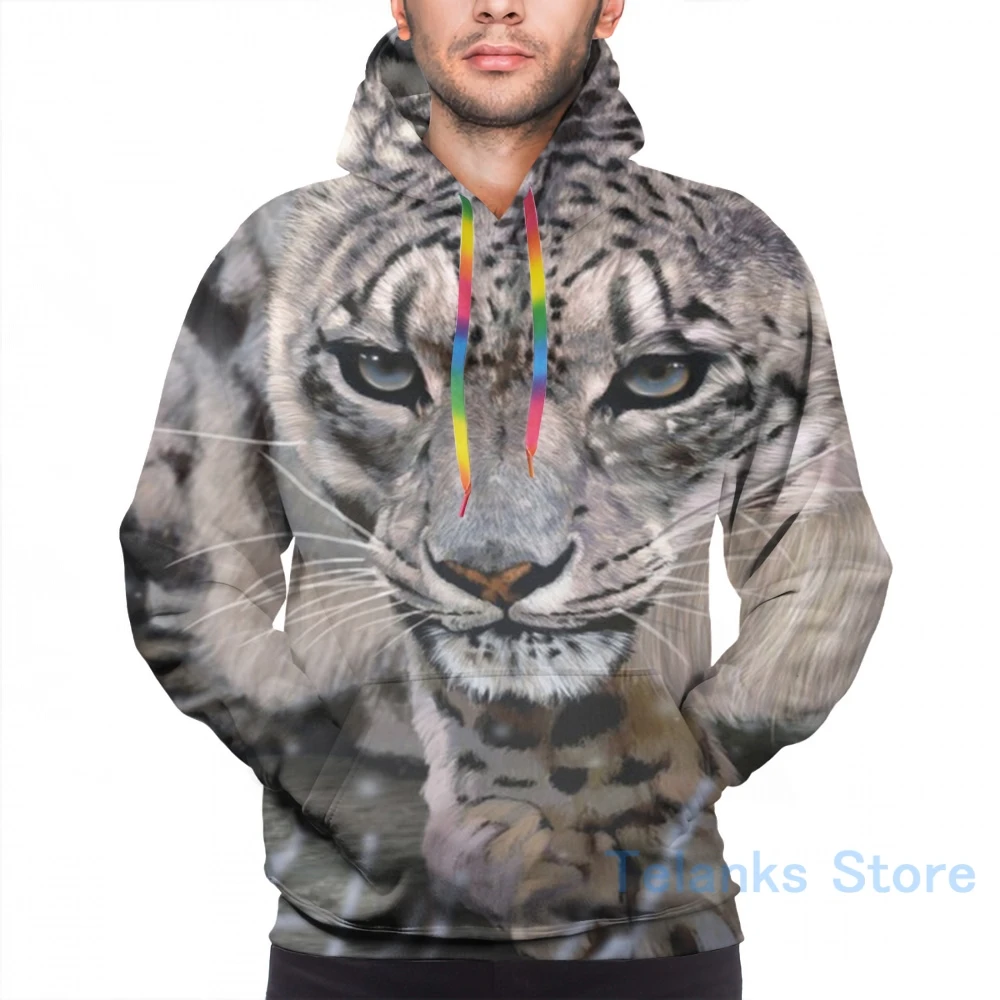 Женская Повседневная Толстовка с капюшоном и леопардовым принтом | Мужская