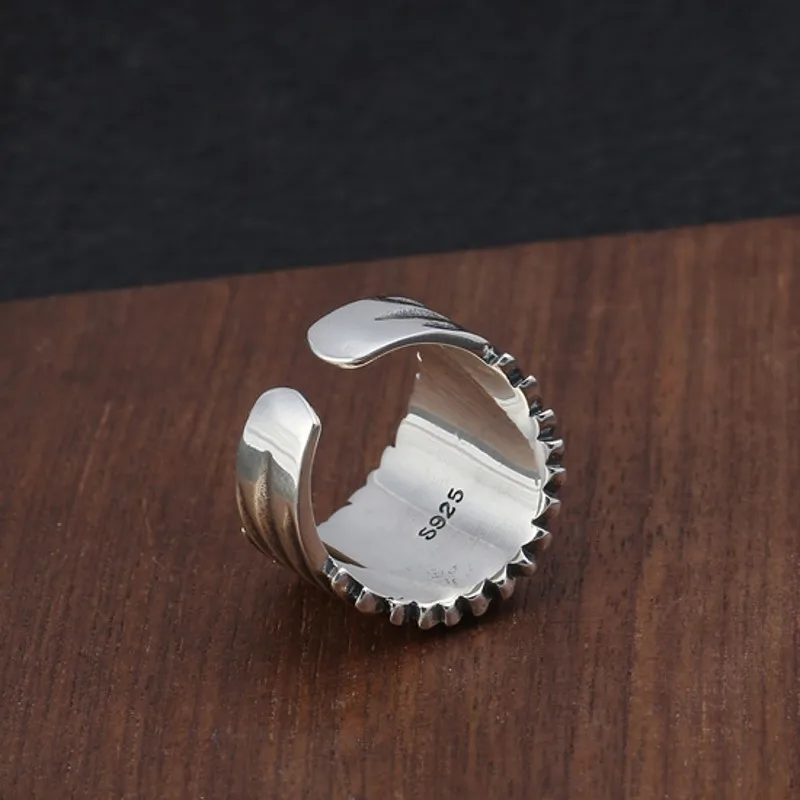Новинка 100% винтажное уличное кольцо из чистого серебра 925 пробы для мужчин