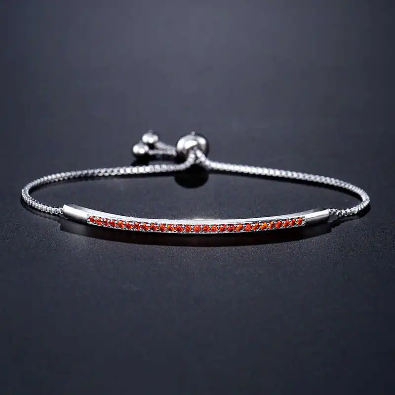 

Adjustable Gift Bangle Jewellery Bracelet CZ Crystal Chain Elegant Zircons Women