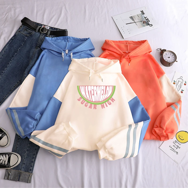 

New Album FINE LINE Hoodie Sweatshirts Women Harajuku Korean Styles Watermelon Sugar High Oversize Patchwork Hoodie