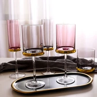 european style electroplating golden red wine glass tall champagne glass household glass tall glass