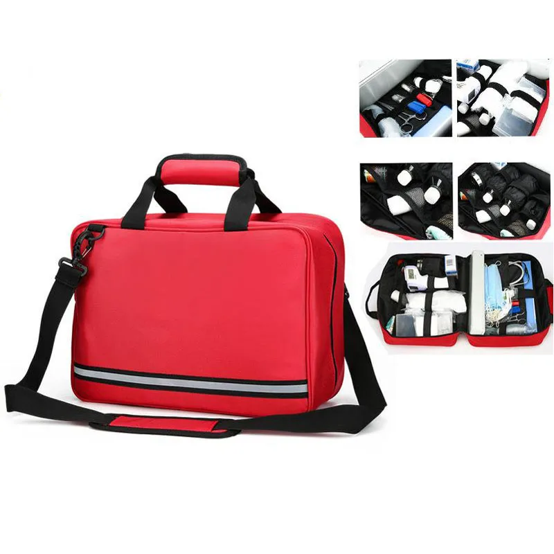 

Empty First Aid Bag Cars Medical Bag First Aid Emergency Survival Kit For Camping Travel Bag Large Size (39x16x26cm)