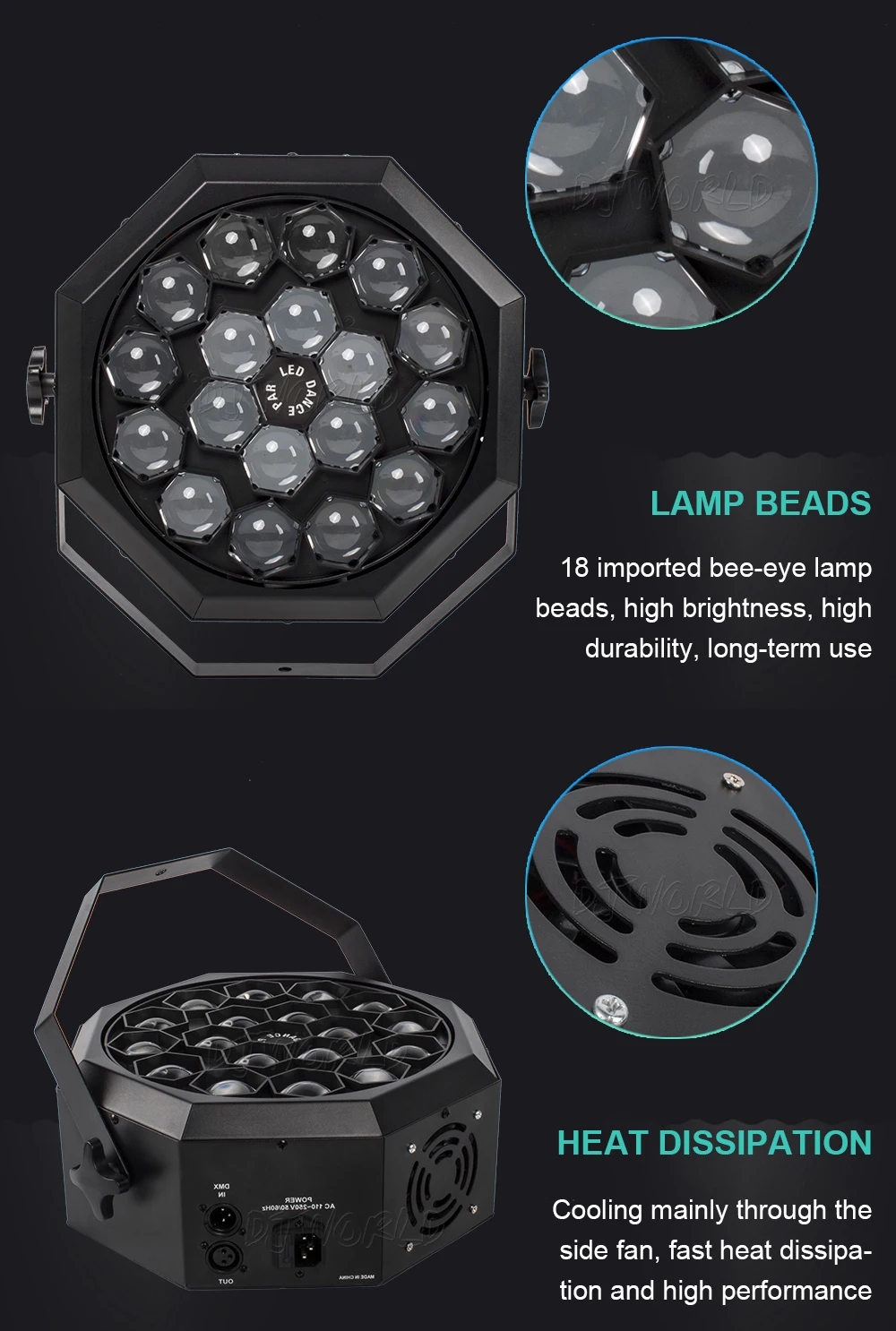 Светодиодный пчелиный глаз Moving головной светильник 18x12 Вт RGBW 4in1 профессиональный сценический светильник Вихрь Par DJ луча с эффектом стирки светильник дня рождения и для танцев