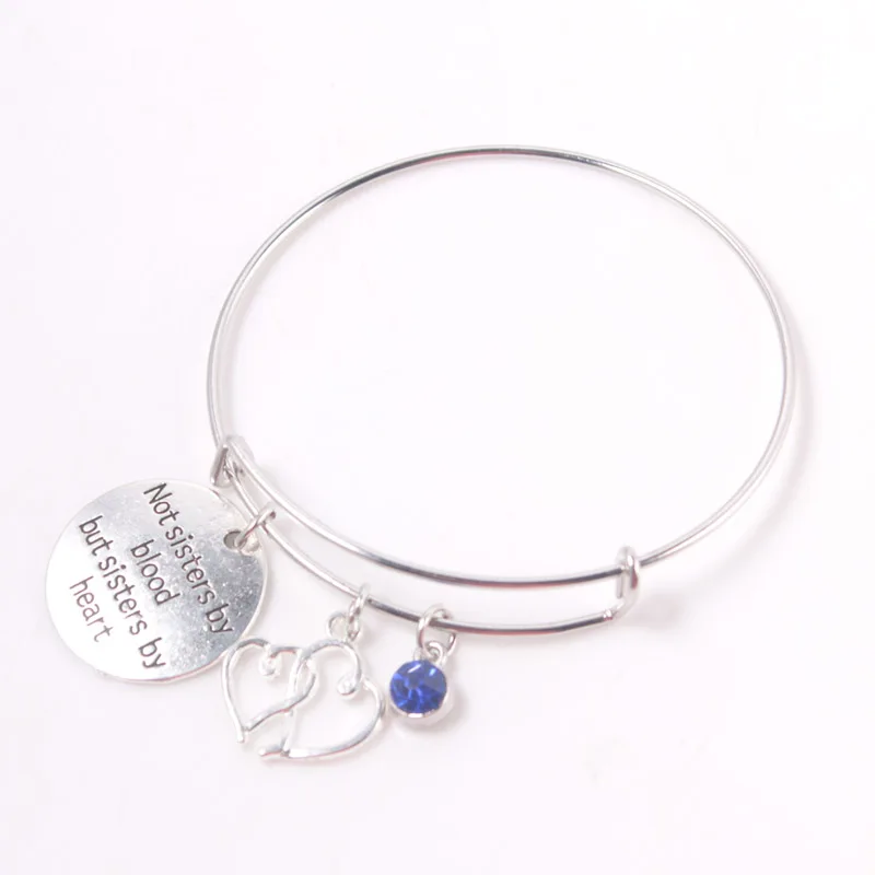 &quotNot sisters по крови но сестры сердечко&quot браслет с камнем месяца рождения
