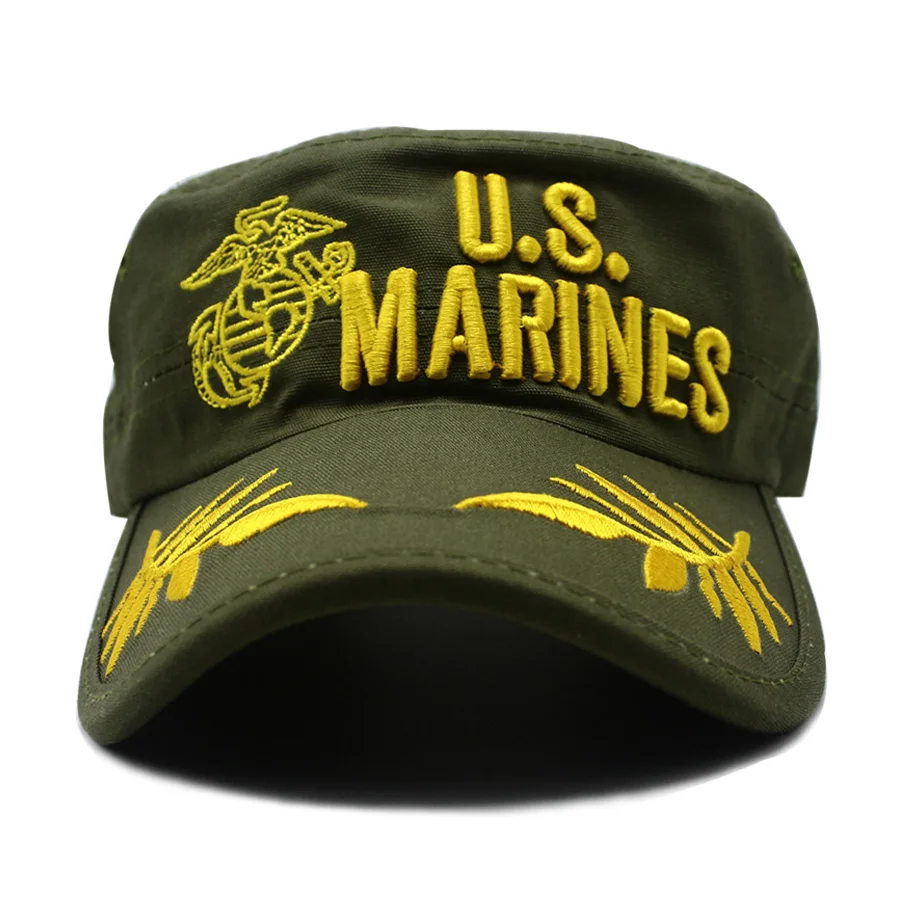 LIBERWOOD Соединенные Штаты морская пехота США Corps Бейсболка Шляпа USMC оливковая ветка гладкая шляпа мужская шляпа США золото вышитые шляпы шляпа OD зеленый