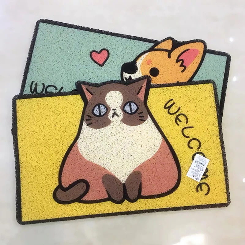 

Welcome Doormat Entrance Hallway Rectangle Printed Non-slip Floor Rugs Front Door Mat Outdoor Rugs Bedroom Kitchen PVC Carpet