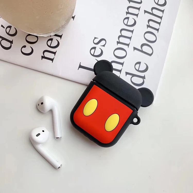 Милый 3D мультяшных персонажей Ститч Минни Дамбо для airpod чехол Беспроводной Bluetooth наушники мягкий силиконовый Майк Салли чехол coque