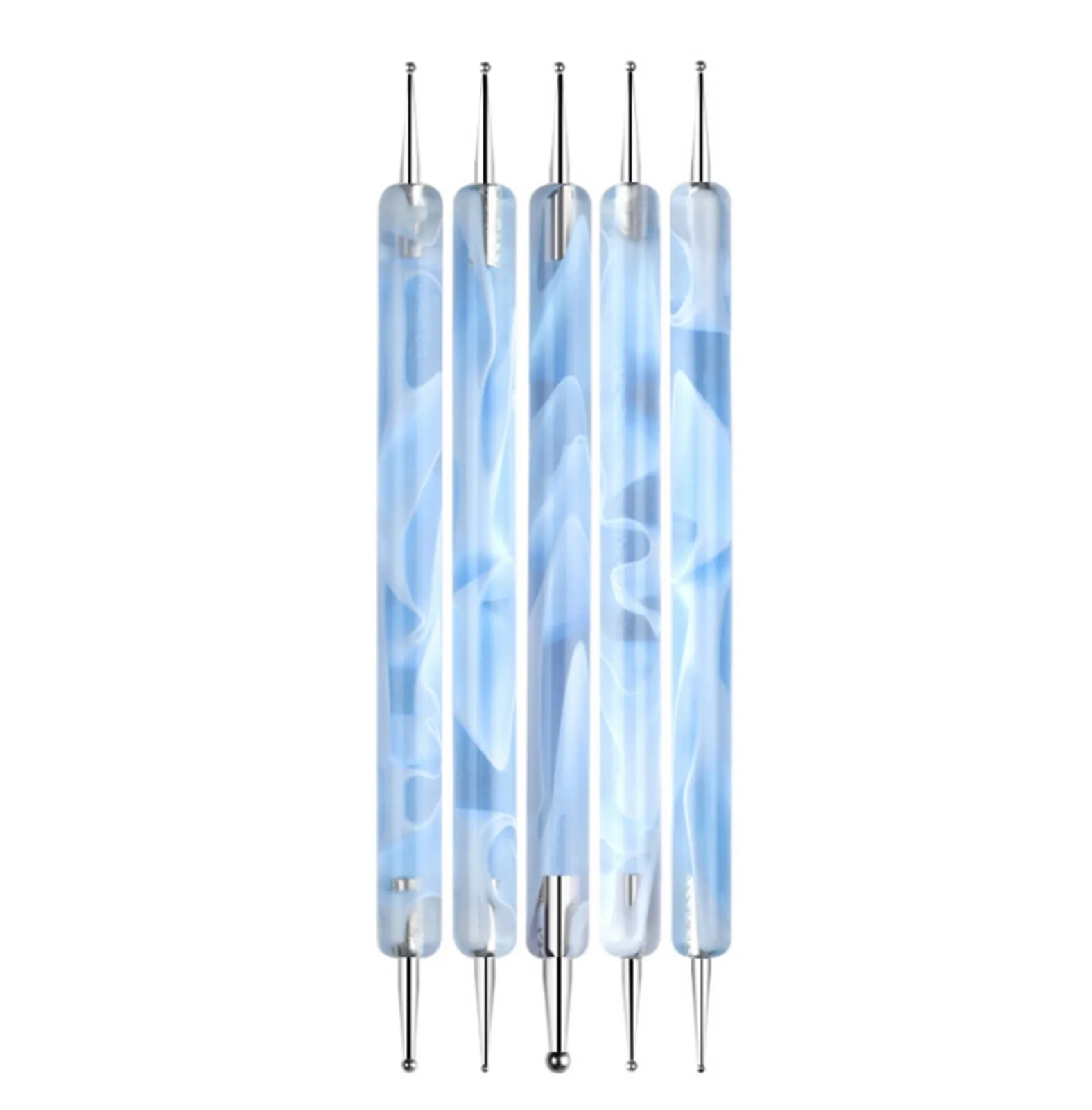 

5pcs/set Dual End Nail Art Dotting Pen Acrylic Drawing Liner Flower Brush Rhinestone Crystal Uv Gel Painting Manicure Tool