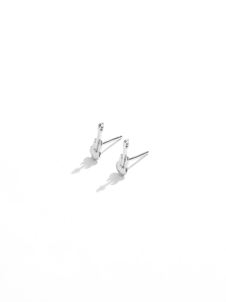 

LEKANI 925 Sterling Silver Earrings For Women Cute Guitar Stud Earring Silver Gift Anniversary For Girlfriend Fine Jewelry