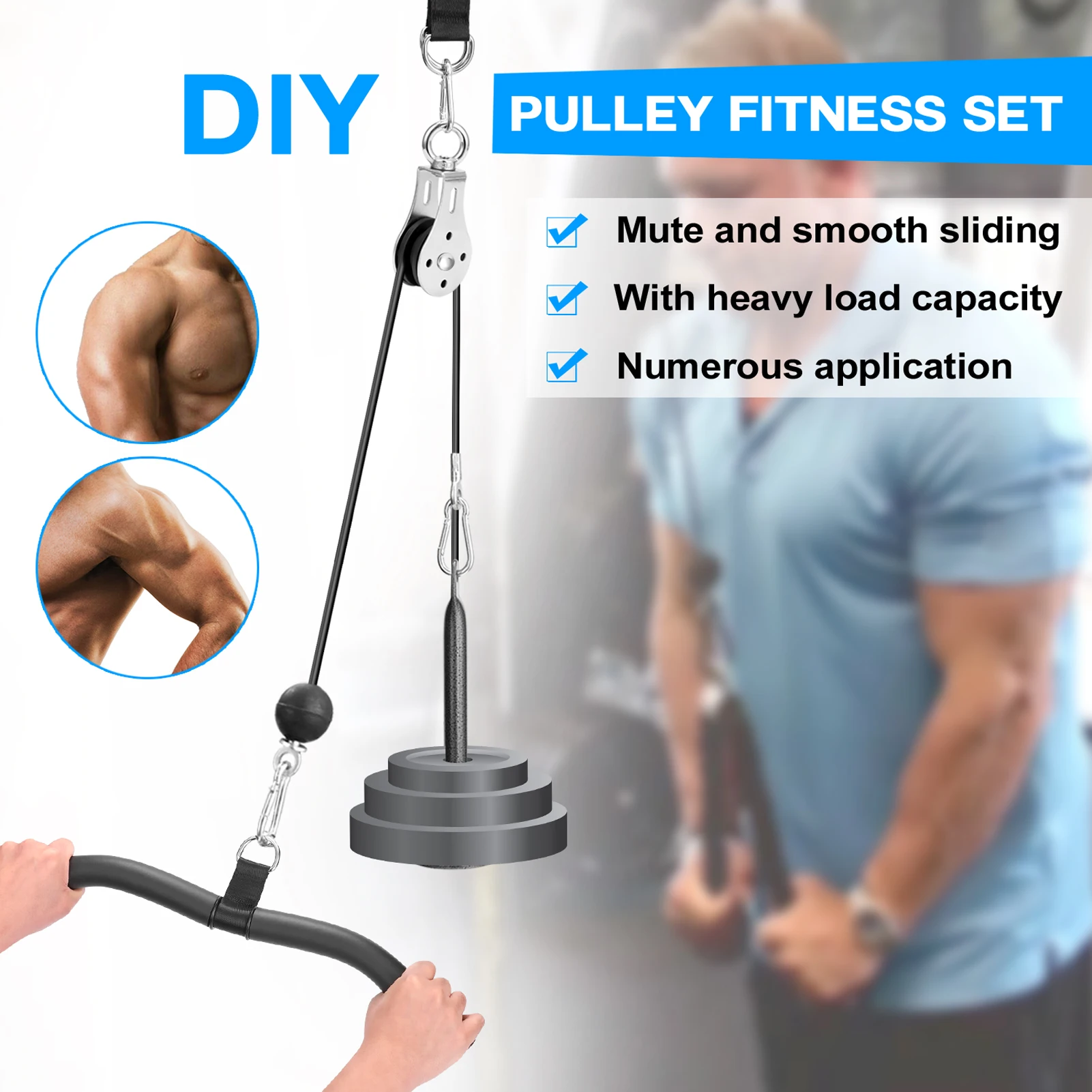 

DIY Pulley Cable Triceps Biceps Exercise Machine Lifting Arm Strength Training Leg Tendon Stretch Fitness Equipment Home Gym