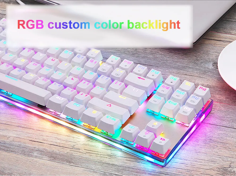 Motospeed K87S ABS USB Проводная Механическая клавиатура с RGB подсветкой и голубым