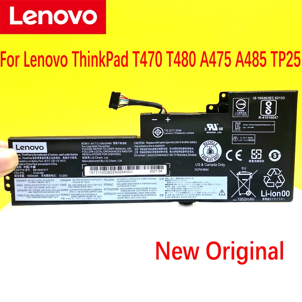 Новый оригинальный аккумулятор для ноутбука Lenovo ThinkPad T470 T480 A475 A285 Series 01AV419 01AV420 01AV421