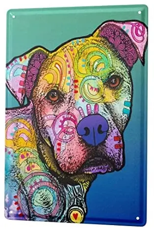 

Tin Sign Decor Plaques Animal Shelter Colorful Dog