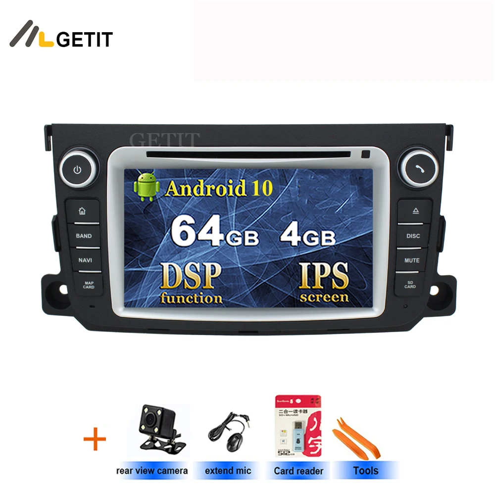 4 ГБ ОЗУ Android 10 автомобильный DVD плеер для Mercedes/Benz Smart Fortwo 2011 2014 с GPS Радио BT