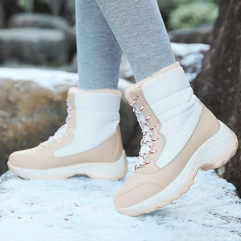 

Plus Size Women Boots Comfortable New Retro Style Shoes Woman Platform Keep Warm Boots Female Winter Thick Bottom Ladies Shoes
