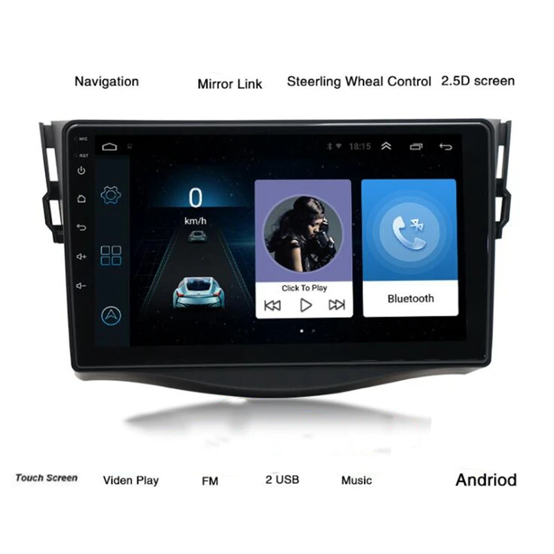 Android 8 1 9 дюймов 2Din автомобильный GPS Navi Радио для 2007-2013 Toyota RAV4 мультимедийный плеер