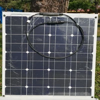 flexible solar panel pet 50w 12v solar battery charger solar home system 200w 48v caravan car camping boat rv motorhomes light