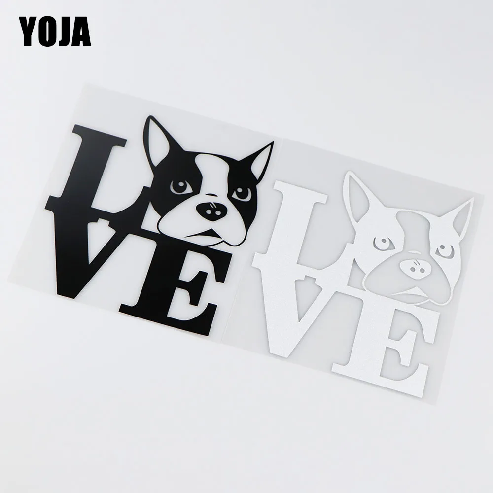 Автомобильная наклейка YOJA 13X15.1CM Love Boston Terrier Dog модное украшение для окна |