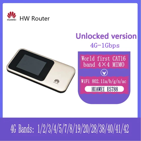 Разблокированный оригинальный Huawei E5788 E5788u-96a Gigabit LTE Cat16, 4g диапазона, 1/2/3/4/5/7/8/19/20/28/38/40/41/42