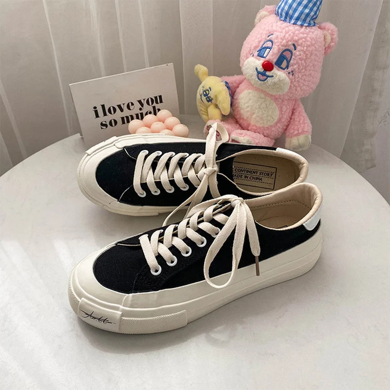

Classics Brand Women Canvas Shoes Fashion Sneakers Woman Shoes New Lace-Up High Quality Platform Shoes Ladies Vulcanize Shoes